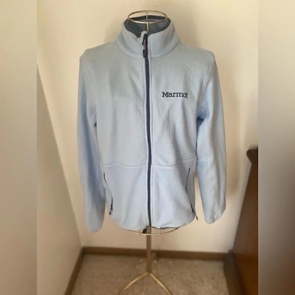 Marmot Full Zip Fleece Jacket Size XS Light Blue